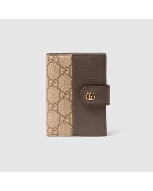 Gucci Zweifarbiges Gg Marmont Kartenetui - Natur