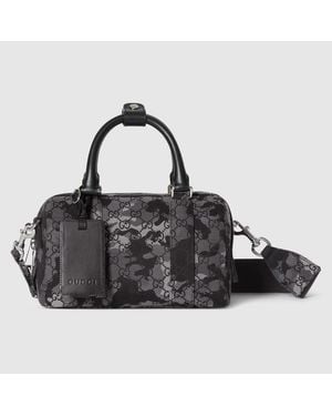 Gucci Bolsa De Viaje De Canvas Gg Tamaño Pequeño - Negro