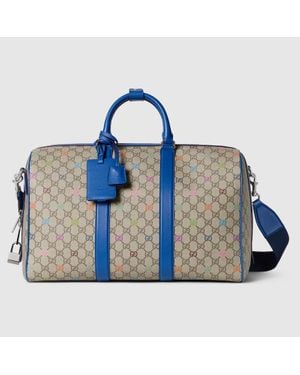 Gucci Mittelgroße, Mehrfarbige Gg Reisetasche - Blau