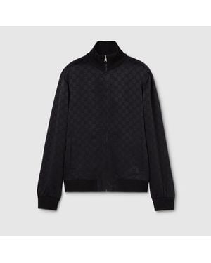 Gucci Gg Jacquard Zip Jacket - Black