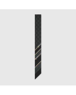 Gucci Band Aus Seide Mit Print - Schwarz