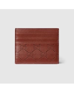 Gucci Aria Card Case, Leather - Red