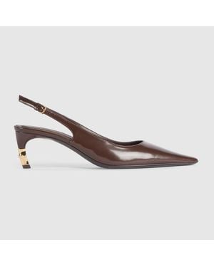 Gucci Castello Slingback, Leather - Brown