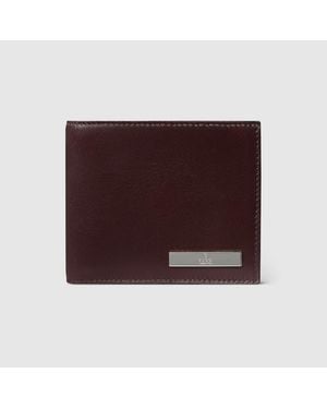 Gucci Portefeuille À Rabat Avec Étiquette En Métal - Violet