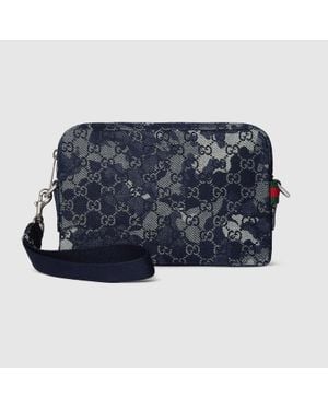 Gucci Gg Denim Small Crossbody Bag - Blue