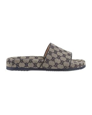 Gucci Gg Slide Sandal, , Gg Canvas - Grey