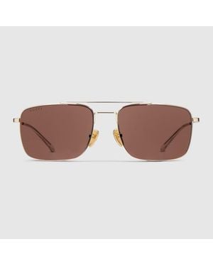 Gucci Specialized-Fit Navigator Sunglasses - Brown