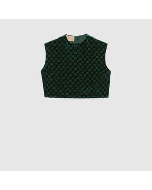 Gucci Gg Velvet Top - Green