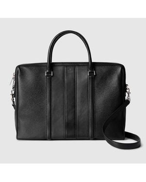 Gucci Web Trademark Medium Briefcase, Leather - Black
