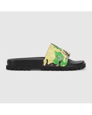 Gucci Lug-Sole Slide Sandal, Uk - Green