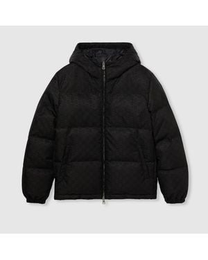 Gucci Gg Nylon Canvas Down Jacket - Black