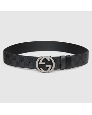 Gucci Ceinture Réversible Avec Boucle Gg, Taille 100 - Schwarz