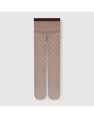 Gucci Printed Stretch Nylon Tights - Brown