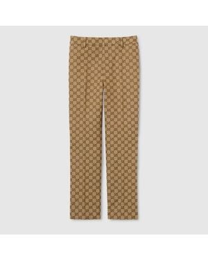 Gucci Gg Canvas Pant - Natural