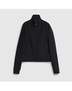 Gucci Gg Jersey Jacquard Zip Jacket, Size Xxxl, Ready-To-Wear - Black