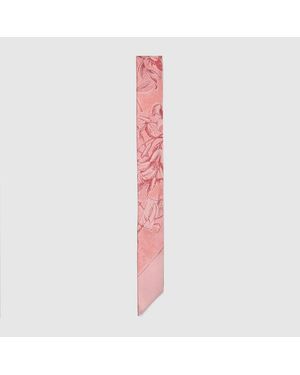 Gucci Printed Silk Twill Ribbon, Silk - Pink