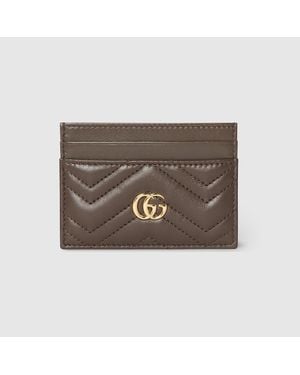 Gucci Gg Marmont Card Case, Leather - Brown