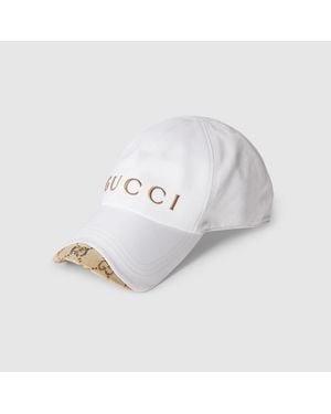 Gucci Cotton Canvas Baseball Hat, Size Xs, Fabric - White