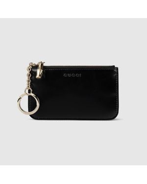 Gucci Portachiavi Con Zip E Dettaglio Bambù - Nero
