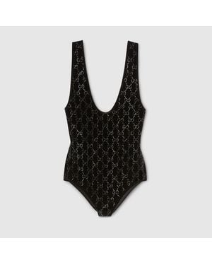 Gucci Body De Chenilla Con Gg Con Cristales, Talla - Negro