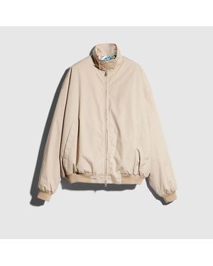 Gucci Matt Technical Nylon Zip Jacket - Natural