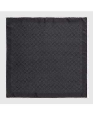 Gucci Printed Silk Twill Carré, Silk - Black