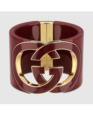 Gucci Interlocking Cuff Bracelet - Brown