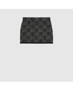 Gucci Gg Tweed Skirt - Black