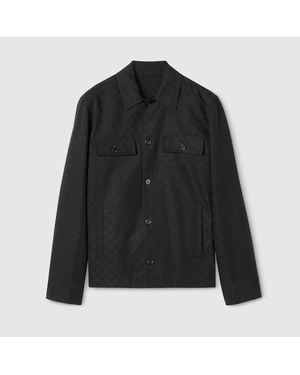 Gucci Gg Cotton Canvas Jacket - Black
