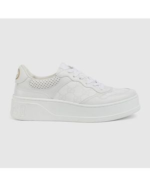 Gucci GG Embossed Leather Trainer - White