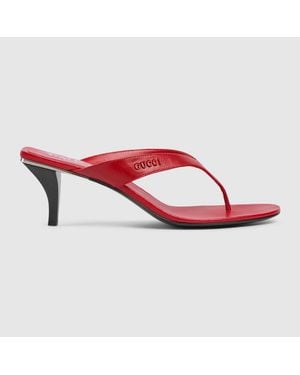Gucci Sandalia De Dedo Vittoria Para Mujer, Talla - Rojo