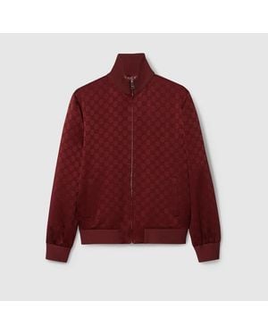 Gucci Gg Jacquard Zip Jacket - Red