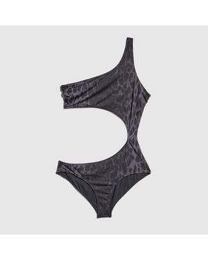 Gucci Bañador De Punto Elástico Con Estampado, Talla - Negro