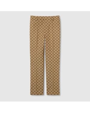 Gucci Gg Canvas Pant - Natural