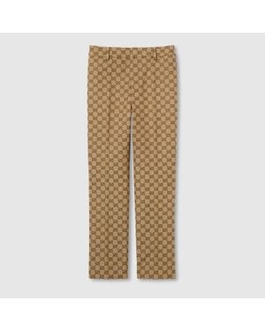 Gucci Gg Canvas Pant - Natural