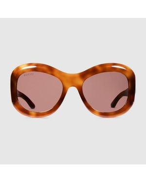 Gucci Round Frame Sunglasses - Brown