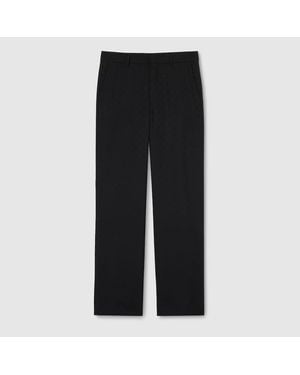 Gucci Gg Wool Trousers - Black