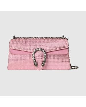 Gucci Dionysus Crystal Medium Shoulder Bag, Fabric - Pink