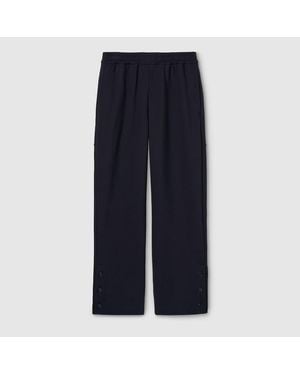 Gucci Cotton Jersey Leisure Trousers With Embroidery - Blue