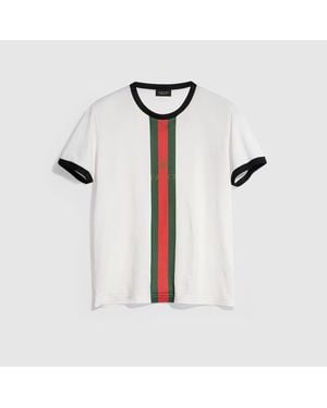 Gucci Cotton Jersey T-Shirt With Print, Size Xxs, Ready-To-Wear - White