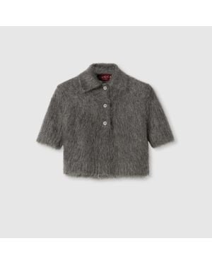 Gucci Oberteil Aus Gebürstetem, Extrafeinem Mohair, Grösse - Grau