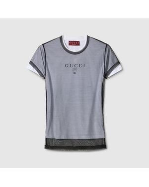 Gucci Double Layered Jersey T-Shirt With Print - Grey