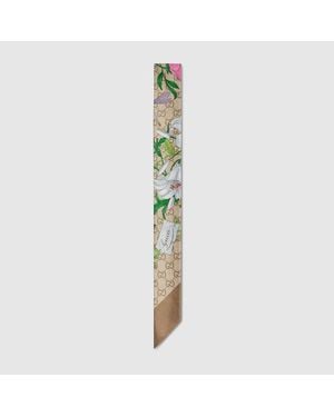 Gucci Cinta De Seda Estampada - Verde