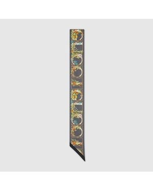 Gucci Cinta De Sarga De Seda Estampada - Negro