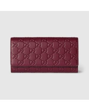 Gucci Gg Emblem Continental Wallet - Red