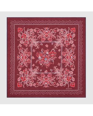 Gucci Einstecktuch Aus Baumwolle Mit Print - Rot