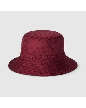 Gucci Wendbarer Fischerhut Aus Gg Nylon, Größe - Rot