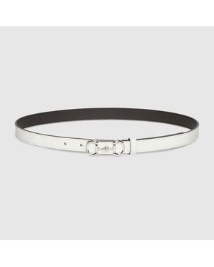 Gucci Thin Belt With Horsebit Buckle, Size 100 - Metallic