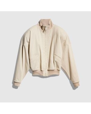 Gucci Silk Poplin Zip Jacket - Natural