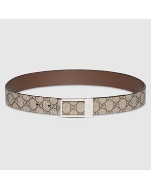 Gucci Cintura Reversibile Con Fibbia Rettangolare, Taglia 100 - Marrone